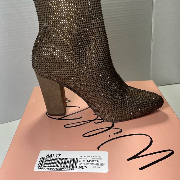 Wild Pair Womens Baybe Rhinestone Block Heel Ankle Boots - Picture 4 of 6